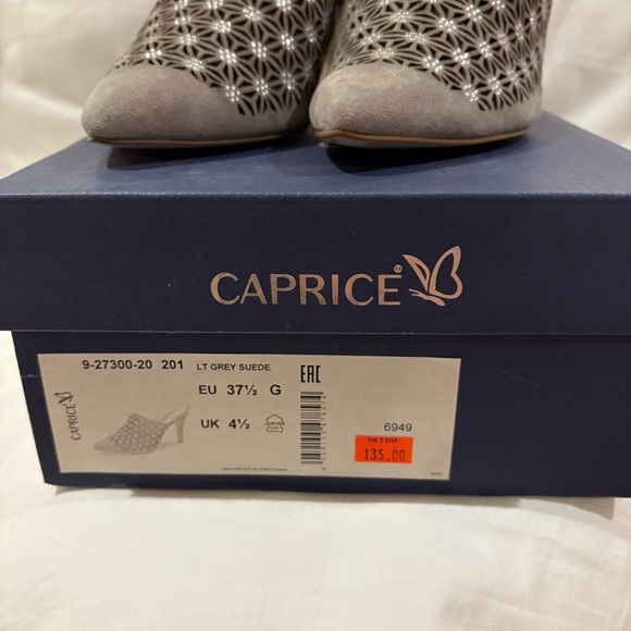 Caprice Grey Suede Heels 37.5 - Picture 2 of 5